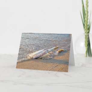 I Love You message in a bottle Holiday Card