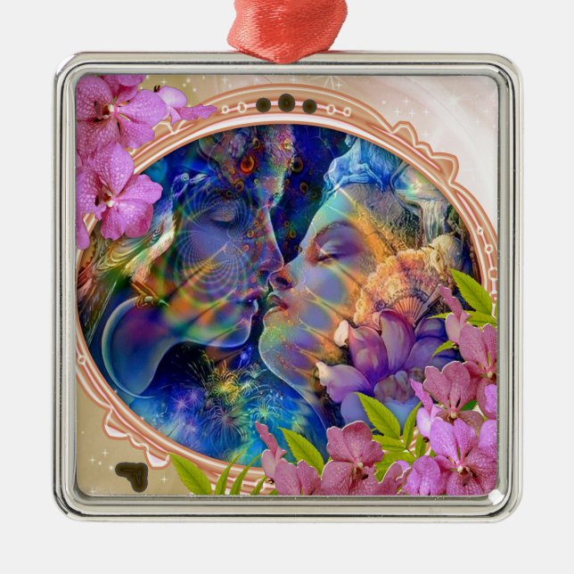 I love you metal ornament (Front)