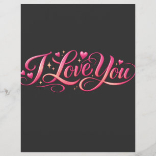 I Love You Minimalist Typography Design Letterhead