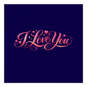 I Love You Minimalist Typography Design Poster