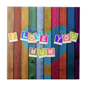 I Love You Mom - Add Your Text / Name Tile