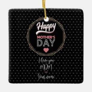 I love you mom ceramic ornament