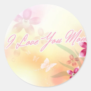 I Love You Mom Classic Round Sticker