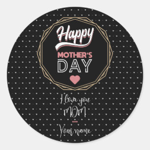 I love you mom classic round sticker