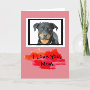 I Love You, Mom Custom Dog Photo Greeting Card