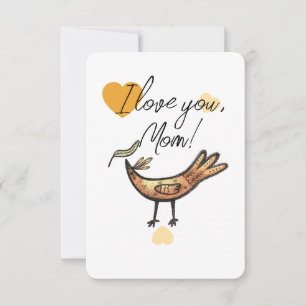 I love you Mom elegant Thank You Card
