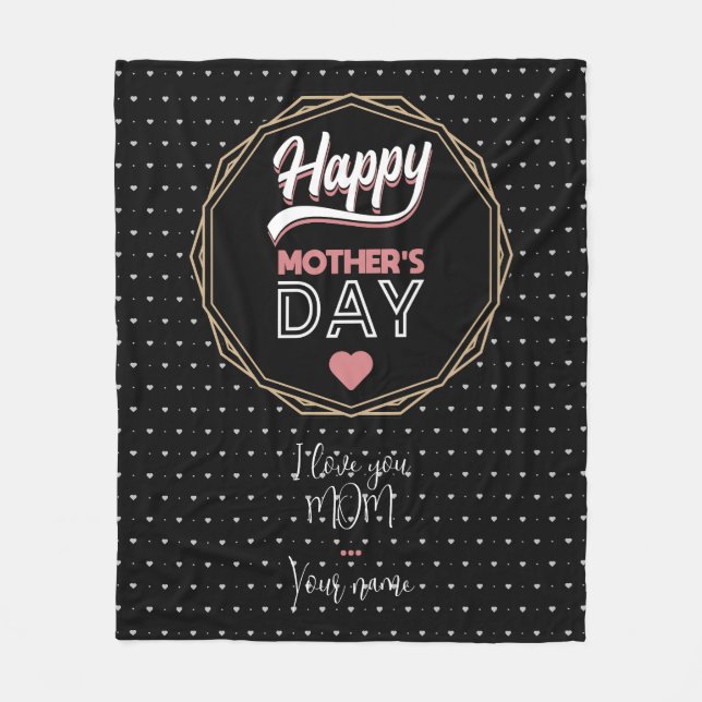 I love you mom fleece blanket (Front)