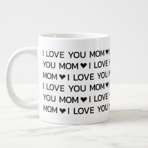 I Love You Mom Hearts Large Coffee Mug
