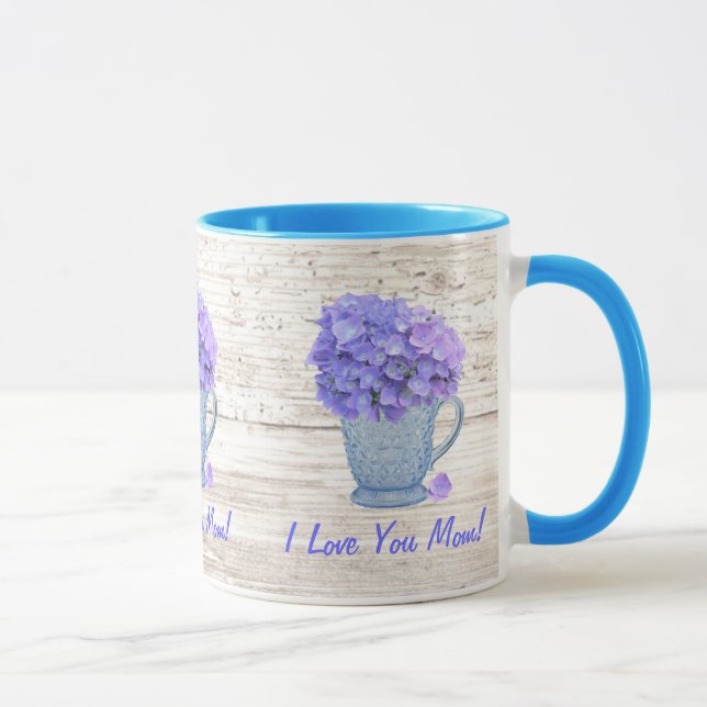 I Love You Mom Hydrangea Mug (Right)