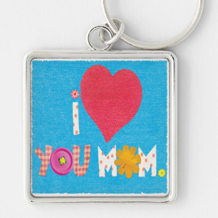 i love you mom keychain