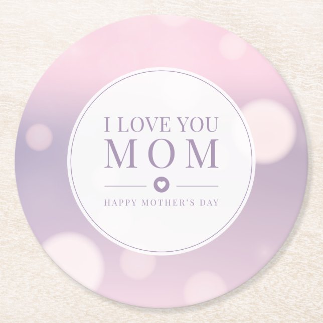 I Love You Mom Mother's Day | Coaster (Front)