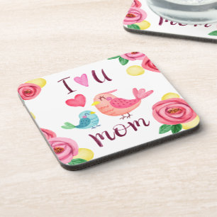 I Love You Mom Mother's Day Coaster