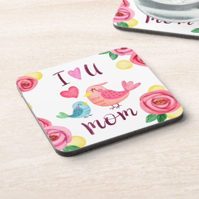 I Love You Mom Mother's Day | Coaster (Left Side)