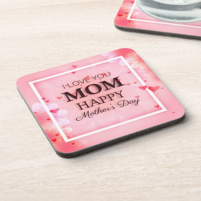 I Love You Mom Mother's Day | Coaster (Left Side)