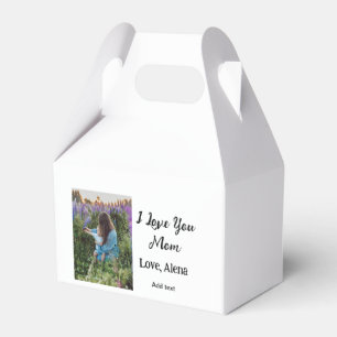 I love you mom mother's day elegant add photo text favor box