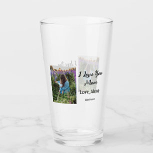 I love you mom mother's day elegant add photo text glass