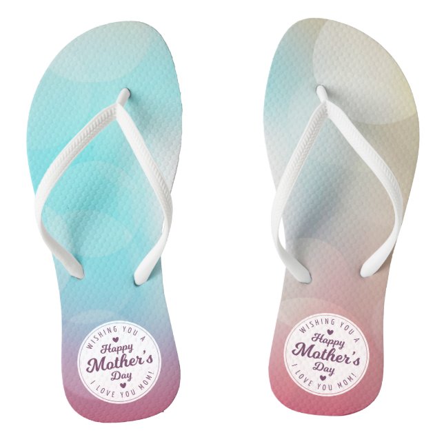 I Love You Mom Mother's Day | Flip Flops (Footbed)