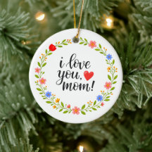 I Love You Mom Mother's Day Floral Calligraphy | 