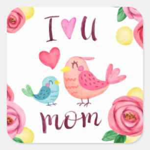 I Love You Mom Mother's Day Sticker Seal