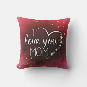 I Love You Mom Outdoor Throw Pillow