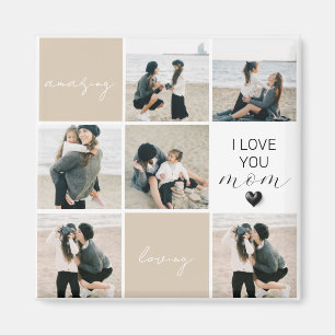 I Love You Mom   Photo Collage   Mocha Magnet