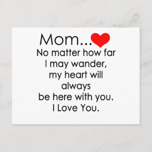 i love you mom postcard