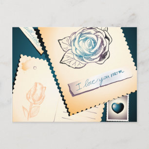 I love you mom, postcard