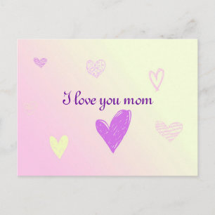 I love you mom postcard