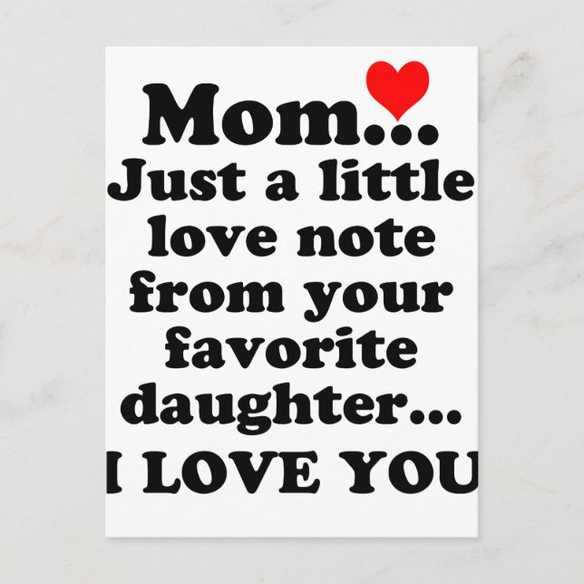 i love you mom postcard (Front)