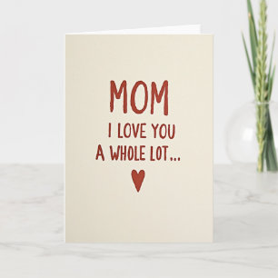I Love You Mom Red Letter Card