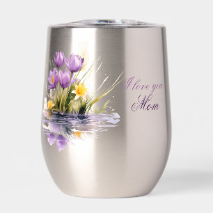 I love you Mom Spring Crocuses and Lily