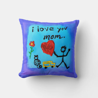 I love you mom throw pillow