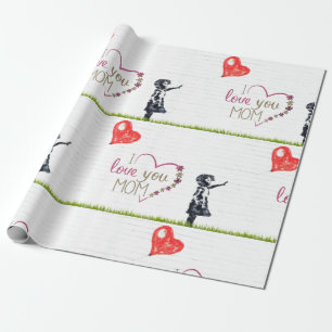 I Love You Mom Wrapping Paper