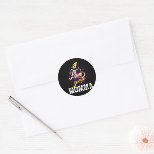 i love you momma classic round sticker