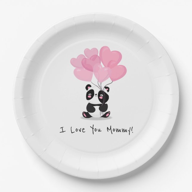 I Love You Mommy Mother's Day | Paper Plate (Front)