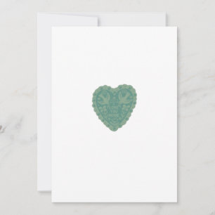 I Love You More Blue Green Heart Design  Holiday Card
