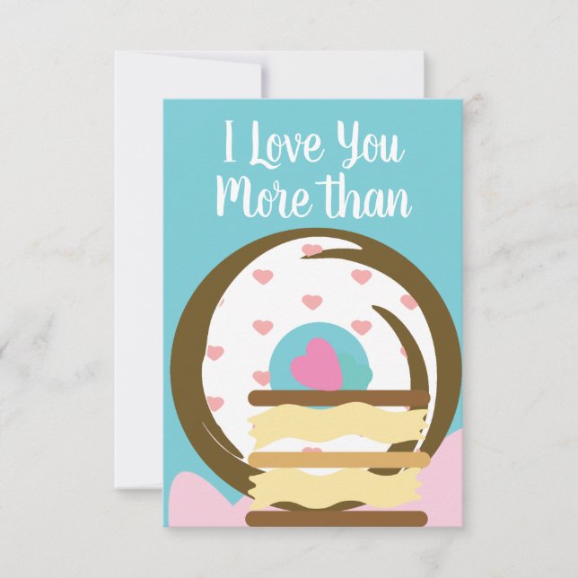 I Love You More Doughnuts Cake Card (Front)