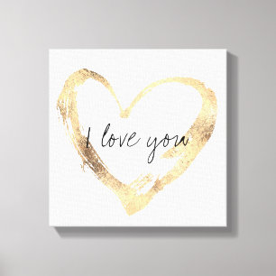 I Love You More Gold Heart Canvas Print