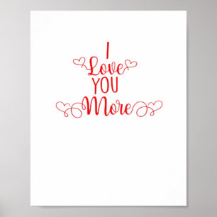 I Love You More Minimal Romantic Style  Poster
