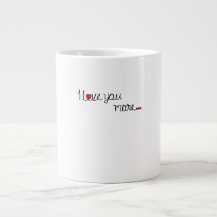 I Love You More Red Hearts Typography Design  Large Coffee Mug
