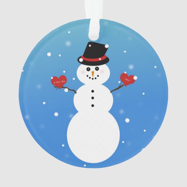 I Love You More Snowman Ornament (Back)