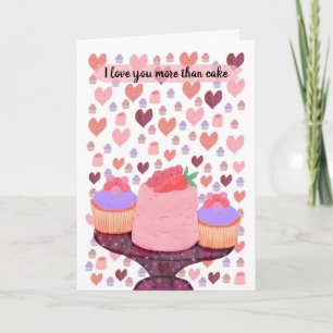 I Love you more than cake Holiday Card