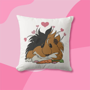 I Love You More Than Carrots Guinea Pig Valentine Throw Pillow