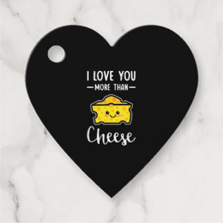 I Love You More Than Cheese Funny Kawaii Valentine Favour Tags