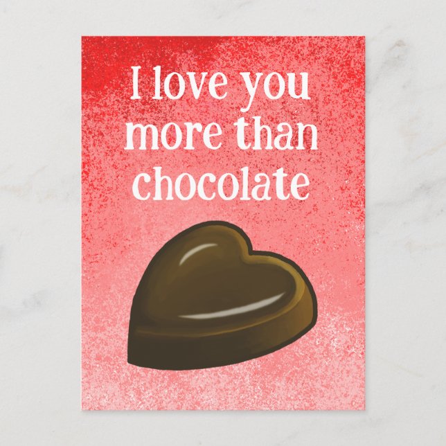 I love you more than chocolate holiday postcard (Front)