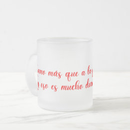 I love you more than pizza frosted glass coffee mug