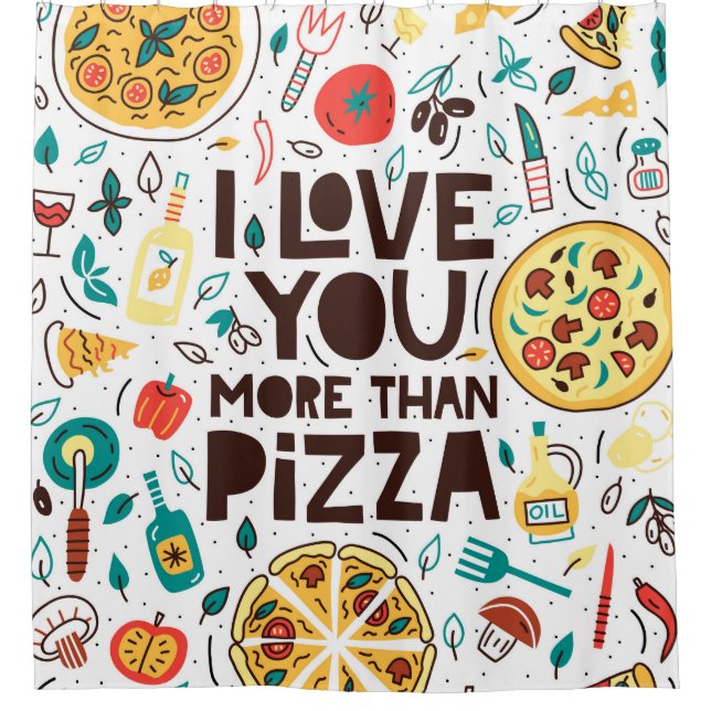 I love you more than pizza. Italian food lettering (Front)