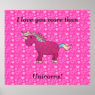I love you more than unicorns poster