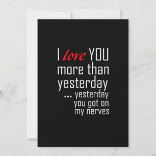 I Love You More Than Yesterday Romantic Design Holiday Card