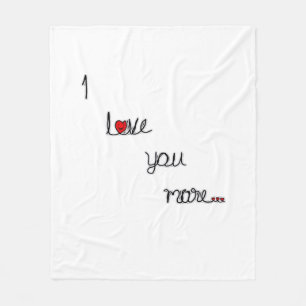 I Love You More With Red Hearts Romantic Design  Fleece Blanket